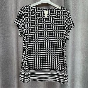 Chico’s silky black and white top size 2 (L)